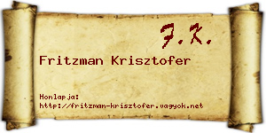 Fritzman Krisztofer névjegykártya